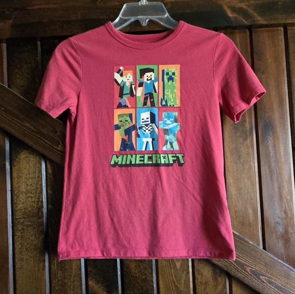 Minecraft M 8 Boys Tshirt Tee GAP Kids Mojang Red